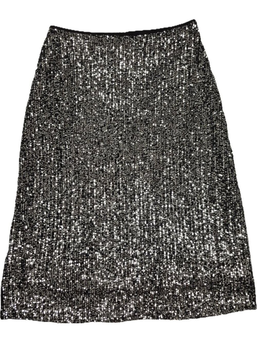 Nordstrom Chelsea 28 Womens Sequin Skirt Midi Small S Black With Silver Sparkle